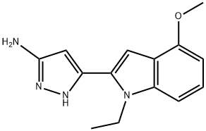 3-(1-Ethyl-4-methoxy-1H-indol-2-yl)-1H-pyrazol-5-amine 구조식 이미지