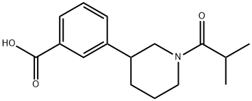 3-(1-Isobutyrylpiperidin-3-yl)benzoic acid Structure
