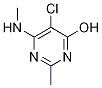 5-Chloro-2-methyl-6-(methylamino)pyrimidin-4-ol, 5-Chloro-N,2-dimethyl-6-hydroxypyrimidin-4-amine 구조식 이미지