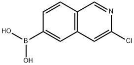 6-Borono-3-chloroisoquinoline, 6-Borono-3-chloro-2-azanaphthalene 구조식 이미지