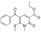 Ethyl 5-benzoyl-1,2-dihydro-1-methyl-6-(methylthio)-2-oxopyridine-3-carboxylic acid 구조식 이미지