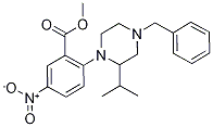 Methyl 2-[4-benzyl-2-(prop-2-yl)piperazin-1-yl]-5-nitrobenzoate 구조식 이미지