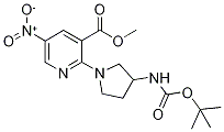 Methyl 2-{3-[(tert-butoxycarbonyl)amino]pyrrolidin-1-yl}-5-nitropyridine-3-carboxylate 구조식 이미지