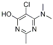 5-Chloro-6-(dimethylamino)-2-methylpyrimidin-4-ol, 5-Chloro-6-(dimethylamino)-4-hydroxy-2-methyl-1,3-diazine 구조식 이미지