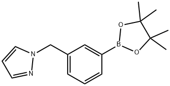 1-[3-(4,4,5,5-Tetramethyl-1,3,2-dioxaborolan-2-yl)benzyl]-1H-pyrazole, 2-{3-[(1H-Pyrazol-1-yl)methyl]phenyl}-4,4,5,5-tetramethyl-1,3,2-dioxaborolane Structure