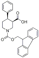 cis-4-Phenylpiperidine-3-carboxylic acid, N-FMOC protected Structure