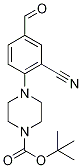 tert-Butyl 4-(2-cyano-4-formylphenyl)piperazine-1-carboxylate, 4-[4-(tert-Butoxycarbonyl)piperazin-1-yl]-3-cyanobenzaldehyde, 2-[4-(tert-Butoxycarbonyl)piperazin-1-yl]-5-formylbenzonitrile 구조식 이미지