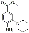 4-(Methoxycarbonyl)-2-(piperidin-1-yl)aniline, 1-[2-Amino-5-(methoxycarbonyl)phenyl]piperidine 구조식 이미지