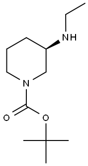 (3R)-1-(tert-Butoxycarbonyl)-3-(ethylamino)piperidine, tert-Butyl (3R)-3-(ethylamino)piperidine-1-carboxylate 구조식 이미지