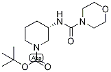 tert-Butyl (3S)-3-{[(morpholin-4-yl)carbonyl]amino}piperidine-1-carboxylate, (3S)-1-(tert-Butoxycarbonyl)-3-{[(morpholin-4-yl)carbonyl]amino}piperidine 구조식 이미지