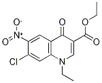 Ethyl 7-chloro-1,4-dihydro-1-ethyl-6-nitro-4-oxoquinoline-3-carboxylate 구조식 이미지