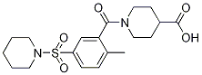 1-[2-Methyl-5-(piperidin-1-ylsulphonyl)benzoyl]piperidine-4-carboxylic acid Structure