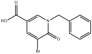 1-Benzyl-5-bromo-1,6-dihydro-6-oxonicotinic acid, 1-Benzyl-3-bromo-5-carboxypyridin-2(1H)-one Structure