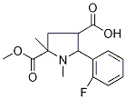 1,5-Dimethyl-2-(2-fluorophenyl)-5-(methoxycarbonyl)pyrrolidine-3-carboxylic acid 구조식 이미지