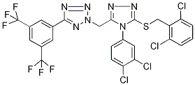 2-{[5-[(2,6-dichlorobenzyl)thio]-4-(3,4-dichlorophenyl)-4H-1,2,4-triazol-3-yl]methyl}-5-[3,5-di(trifluoromethyl)phenyl]-2H-1,2,3,4-tetraazole Structure