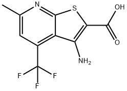 3-amino-6-methyl-4-(trifluoromethyl)thieno[2,3-b]pyridine-2-carboxylic acid 구조식 이미지