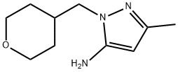 3-Methyl-1-(oxan-4-ylmethyl)-1H-pyrazol-5-amine 구조식 이미지
