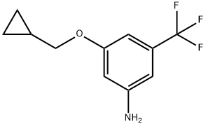 3-(Cyclopropylmethoxy)-5-(trifluoromethyl)benzenamine Structure