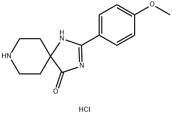 2-(4-Methoxyphenyl)-1,3,8-triazaspiro[4.5]dec-1-en-4-one hydrochloride Structure