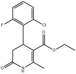 Ethyl 4-(2-chloro-6-fluorophenyl)-6-methyl-1,2,3,4-tetrahydropyrid-2-one-5-carboxylate 97% Structure