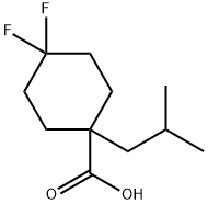 4,4-Difluoro-1-(2-methylpropyl)cyclohexane-1-carboxylic acid Structure