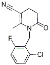 1-(2-Chloro-6-fluorobenzyl)-5-cyano-6-methyl-1,2,3,4-tetrahydropyridin-2-one 97% 구조식 이미지