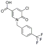 3-Chloro-1-[4-(trifluoromethyl)benzyl]pyridin-2-one-5-carboxylic acid 97% Structure