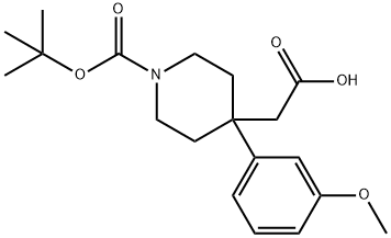 2-[1-(tert-Butoxycarbonyl)-4-(3-methoxyphenyl)piperidin-4-yl]acetic acid Structure