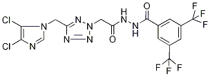 N'1-(2-{5-[(4,5-dichloro-1H-imidazol-1-yl)methyl]-2H-1,2,3,4-tetraazol-2-yl}acetyl)-3,5-di(trifluoromethyl)benzene-1-carbohydrazide 구조식 이미지