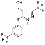 [1-Methyl-3-(trifluoromethyl)-5-[3-(trifluoromethyl)phenylthio]-1H-pyrazol-4-yl]methanol 97% Structure