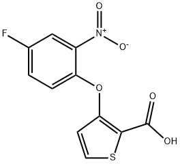 3-(4-Fluoro-2-nitrophenoxy)thiophene-2-carboxylic acid 97% Structure