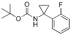 1-Amino-1-(2-fluorophenyl)cyclopropane, N-BOC protected, tert-Butyl [1-(2-fluorophenyl)cycloprop-1-yl]carbamate, 1-{1-[(tert-Butoxycarbonyl)amino]cycloprop-1-yl}-2-fluorobenzene 구조식 이미지