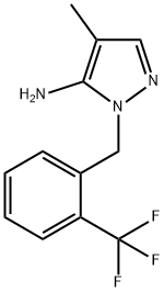 4-Methyl-1-[2-(trifluoromethyl)benzyl]-1H-pyrazol-5-amine 구조식 이미지