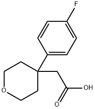 2-[4-(4-Fluorophenyl)-tetrahydro-2H-pyran-4-yl]acetic acid 구조식 이미지