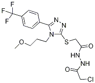 N'1-(2-chloroacetyl)-2-({4-(3-methoxypropyl)-5-[4-(trifluoromethyl)phenyl]-4H-1,2,4-triazol-3-yl}thio)ethanohydrazide 구조식 이미지