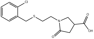 1-{2-[(2-Chlorobenzyl)thio]ethyl}-5-oxopyrrolidine-3-carboxylic acid 구조식 이미지