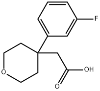 2-[4-(3-Fluorophenyl)-tetrahydro-2H-pyran-4-yl]acetic acid Structure