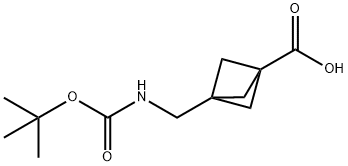 3-(((tert-Butoxycarbonyl)amino)methyl)bicyclo[1.1.1]pentane-1-carboxylic acid Structure