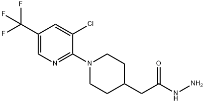 2-{1-[3-Chloro-5-(trifluoromethyl)pyridin-2-yl]piperidin-4-yl}acetohydrazide 97% 구조식 이미지
