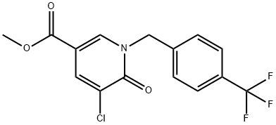 Methyl 5-chloro-1,6-dihydro-6-oxo-1-[4-(trifluoromethyl)benzyl]pyridine-3-carboxylate 구조식 이미지