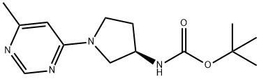 tert-Butyl N-[(3R)-1-(6-methylpyrimidin-4-yl)pyrrolidin-3-yl]carbamate Structure