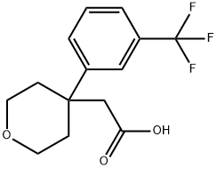 2-{4-[3-(Trifluoromethyl)phenyl]-tetrahydro-2H-pyran-4-yl}acetic acid Structure