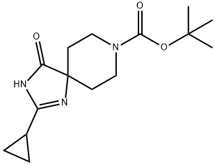 tert-Butyl 2-cyclopropyl-4-oxo-1,3,8-triazaspiro[4.5]dec-1-ene-8-carboxylate Structure