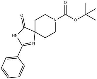 tert-Butyl 4-oxo-2-phenyl-1,3,8-triazaspiro[4.5]dec-1-ene-8-carboxylate 구조식 이미지