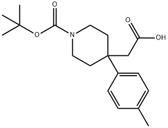 2-[1-(tert-Butoxycarbonyl)-4-p-tolylpiperidin-4-yl]acetic acid 구조식 이미지