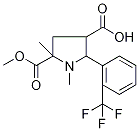 1,5-Dimethyl-5-(methoxycarbonyl)-2-[2-(trifluoromethyl)phenyl]pyrrolidine-3-carboxylic acid 구조식 이미지