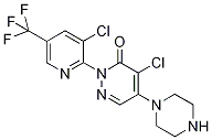 4-Chloro-2-[3-chloro-5-(trifluoromethyl)pyridin-2-yl]-5-piperazino-3(2H)-pyridazinone 97% 구조식 이미지