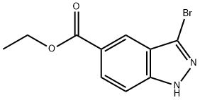 Ethyl 3-bromo-1H-indazole-5-carboxylate 구조식 이미지