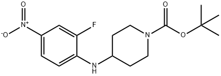 tert-부틸4-[(2-플루오로-4-니트로페닐)아미노]피페리딘-1-카르복실레이트 구조식 이미지