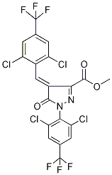 methyl 1-[2,6-dichloro-4-(trifluoromethyl)phenyl]-4-{[2,6-dichloro-4-(trifluoromethyl)phenyl]methylene}-5-oxo-4,5-dihydro-1H-pyrazole-3-carboxylate Structure